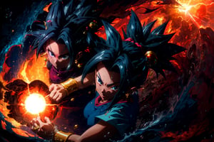After an intense training session, Goku finds himself facing a formidable opponent in the form of Kefla, the fusion of Kale and Caulifla from Universe 6. As they step into the arena, both warriors are ready to push their limits and showcase their newfound power. Write a thrilling narrative of their epic battle, highlighting the clash of techniques, energy blasts, and transformations that unfolds as Goku and Kefla test their true strength against each other. Explore the dynamic between their characters and the determination that fuels their desire to come out on top