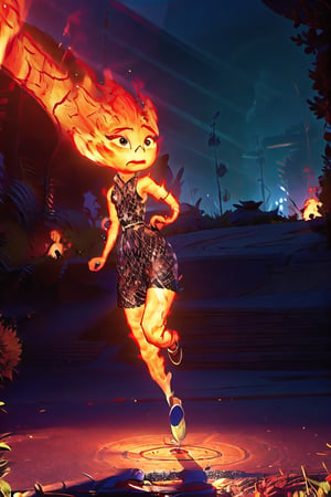  full body, best quality, 1 girl, Ember, fire, nature background, best quality