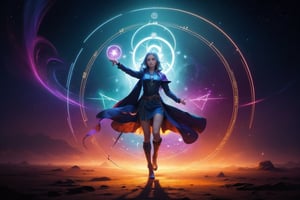 1 girl, colorful, full body, Wide Shot, wallpaper, energy, Unknown terror, arcane, Around the magic ,magic surrounds ,magic rod, book, pages flying all over the sky, Know it all, Predicting the Future, Know the past, Infinite wisdom, blue flame, Warlock, Magical Circle, Circle, Pentagram, incantation, mantra, Witcher,  Singing magic,  masterpiece, ultra realistic, best quality,Circle