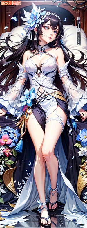 masterpiece, best quality, indoors, carneliandakimakura, 1girl, solo, looking at viewer, full body, dakimakura (medium), lying, on back, very detailed: 1.3)(, horb, luminous blue eyes, hair ,hair outside black hair  inside blue), (light smile: 1.2), sitting, from behind, rear facing, full body, dressed, highly detailed, (height: 1.1), best quality, (Masterpiece: 1.3), cinematic lighting, masterpiece, quality  best , indoors, cosmic eyes, reflection, eyelashes, carneliandakimakura,dakimakura (medium), lying down, behind, bed sheet, hair ornament, arms up, showing arms folded, Concept_carnelian_dakimakura,( Work, best quality, inside  room, fiodef, carneliandakimakura, solo, looking at the viewer, dakimakura (media), lying down, on his back, arms behind his back, full body, carneliandakimakura, horb, beauty miracle),
  TALL
  149cm,
  HEAVY
  42kg,
  HAIR COLOR
  Black
  Blue,
  EYE COLOR
  Blue,smog, gauze, vase, petals, traditional Chinese room, detailed background ,wide photo background,Hairpin, hair decoration,slender,Full chest,perfect eyes,perfect beautiful face,perfect female figure,detailed skin,  delicate patterns,intricate clothing details and rich in exquisite clothing details,delicate intricate fabrics,charming ,alluring,seductive,erotic,enchanting,hanfu,song style clothing,hanfu,Realistic,GUOFENG,MEINV,perfect hand, fingers, hand, perfect, masterpiece, best quality, official art, aesthetic, 1girl, detailed background, isometric, art nouveau, snowflakes, fractal art,asian girl,realhands,AI_Misaki ,hyelin