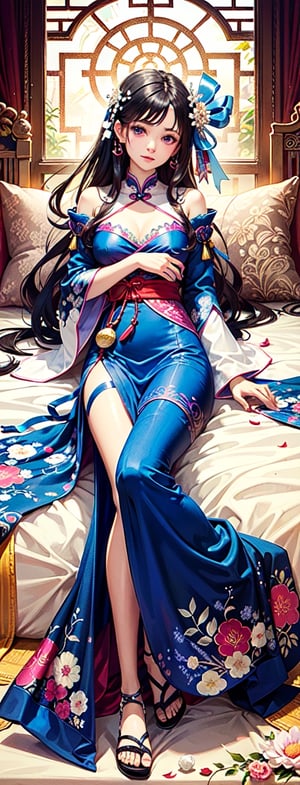 masterpiece, best quality, indoors, carneliandakimakura, 1girl, solo, looking at viewer, full body, dakimakura (medium), lying, on back, very detailed: 1.3)(, horb, luminous blue eyes, hair ,hair outside black hair  inside blue), (light smile: 1.2), sitting, from behind, rear facing, full body, dressed, highly detailed, (height: 1.1), best quality, (Masterpiece: 1.3), cinematic lighting, masterpiece, quality  best , indoors, cosmic eyes, reflection, eyelashes, carneliandakimakura,dakimakura (medium), lying down, behind, bed sheet, hair ornament, arms up, showing arms folded, Concept_carnelian_dakimakura,( Work, best quality, inside  room, fiodef, carneliandakimakura, solo, looking at the viewer, dakimakura (media), lying down, on his back, arms behind his back, full body, carneliandakimakura, horb, beauty miracle),
  TALL
  149cm,
  HEAVY
  42kg,
  HAIR COLOR
  Black
  Blue,
  EYE COLOR
  Blue,smog, gauze, vase, petals, traditional Chinese room, detailed background ,wide photo background,Hairpin, hair decoration,slender,Full chest,perfect eyes,perfect beautiful face,perfect female figure,detailed skin,  delicate patterns,intricate clothing details and rich in exquisite clothing details,delicate intricate fabrics,charming ,alluring,seductive,erotic,enchanting,hanfu,song style clothing,hanfu,Realistic,GUOFENG,MEINV,perfect hand, fingers, hand, perfect, masterpiece, best quality, official art, aesthetic, 1girl, detailed background, isometric, art nouveau, snowflakes, fractal art,asian girl,realhands,AI_Misaki ,hyelin