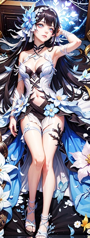 masterpiece, best quality, indoors, carneliandakimakura, 1girl, solo, looking at viewer, full body, dakimakura (medium), lying, on back, very detailed: 1.3)(, horb, luminous blue eyes, hair ,hair outside black hair  inside blue), (light smile: 1.2), sitting, from behind, rear facing, full body, dressed, highly detailed, (height: 1.1), best quality, (Masterpiece: 1.3), cinematic lighting, masterpiece, quality  best , indoors, cosmic eyes, reflection, eyelashes, carneliandakimakura,dakimakura (medium), lying down, behind, bed sheet, hair ornament, arms up, showing arms folded, Concept_carnelian_dakimakura,( Work, best quality, inside  room, fiodef, carneliandakimakura, solo, looking at the viewer, dakimakura (media), lying down, on his back, arms behind his back, full body, carneliandakimakura, horb, beauty miracle),
  TALL
  149cm,
  HEAVY
  42kg,
  HAIR COLOR
  Black
  Blue,
  EYE COLOR
  Blue,smog, gauze, vase, petals, traditional Chinese room, detailed background ,wide photo background,Hairpin, hair decoration,slender,Full chest,perfect eyes,perfect beautiful face,perfect female figure,detailed skin,  delicate patterns,intricate clothing details and rich in exquisite clothing details,delicate intricate fabrics,charming ,alluring,seductive,erotic,enchanting,hanfu,song style clothing,hanfu,Realistic,GUOFENG,MEINV,perfect hand, fingers, hand, perfect, masterpiece, best quality, official art, aesthetic, 1girl, detailed background, isometric, art nouveau, snowflakes, fractal art,asian girl,realhands,AI_Misaki ,hyelin