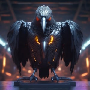 vivid raven youtube channel,robotic raven head wearing a suit,looking forwad,masterpiece ,extremely  detailed, ,realistic, wide angle, glowing, colorful painting ,digital illustration, 16 k UHD, unreal engine, 