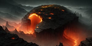 Huge beehive-like canyon, Beksinski, top view, 2/3 screen, black sky, moss everywhere, bright red clouds everywhere, realistic light scattering, light reflection from the ground, ground texture inhomogeneity, light glow in space, contour selection of each pixel of the soil with a pattern, scaled texture x8, lens effect,