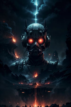 (best quality), (8K, UHD), (Blade Runner Style),
A helldiver being alert on a volcanic world infested with robotic humanoids, dark, glowing eyes, a sense of dread and fear, 