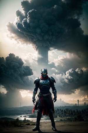 (masterpiece, best quality), (8k, HDR), 

Create an epic scene depicting a formidable male Titan from Bungie's Destiny series, clad in imposing heavy plated armor adorned with a striking red and black color scheme. He stands atop the Citadel Tower, gazing out over the sprawling expanse of the Last City on Earth. Equipped with the pinnacle of weaponry, his presence exudes strength and determination as he guards the remnants of humanity against impending threats. Capture the essence of guardianship and vigilance in this iconic Destiny setting., more detail Xl,Movie Still,Nature