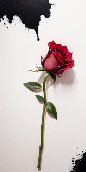 Rose, flower, stunning image, minimalism, ink, watercolor,