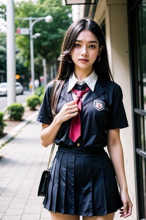 (1girl), Thailand school uniform outfit 