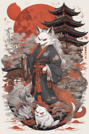 An illustration, character detailed, decor detailed, which has several characters on the cover Kitsune, Nekomata, Tengu, Oni, Tanuki, Yuki-Onna, Jorogumo, Yama-Oroshi, Kijimuna, in the background the funji world, manga style, HD, 2K
Negative prompt: painting, drawing, sketch, cartoon, anime, manga, render, CG, 3d, watermark, signature, label