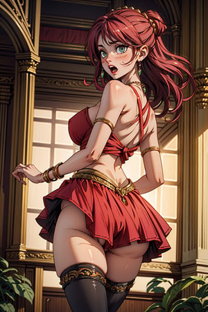 (masterpiece, best quality, ultra-detailed, highres, absurdres), 1girl,(1boy), (sex, standing sex1.2),sex from behind,(standing split), vaginal, huge breasts, pink hair, green eyes, bottomless, standing on one leg, thighhighs, blush, open mouth, (orgasm, ahegao), (heavy breathing:1.2)
