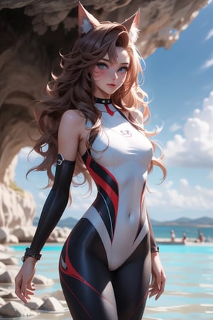 Hair Color Matched Swimsuit, Sweating, Beach, White Skin, Brown Hair, Tight Suit, O-Ring Leggings, Nudity, Mikana_yamamoto, Yaohu, BOTHER, Fate/Stay Fund, Perfect Eyes, edgSDress, Day, Pamukkale , cave, eufemia li britannia