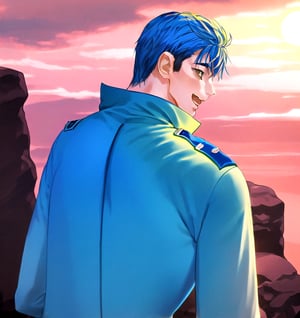 Un jeune homme sexy au bord de la mer sous un coucher de soleil, AOMINE DAIKI ,b3rli