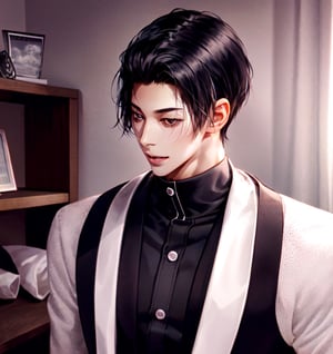 Un jeune homme sexy avec cheveux noir avec des cornes dans une chambre noir,  AOMINE DAIKI,  b3rli