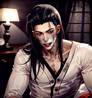 Un jeune homme vampire sexy avec cheveux noir avec des cornes dans une chambre noir,  AOMINE DAIKI,  b3rli