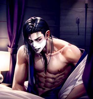 Un jeune homme vampire sexy avec cheveux noir avec des cornes dans une chambre noir,  AOMINE DAIKI,  b3rli