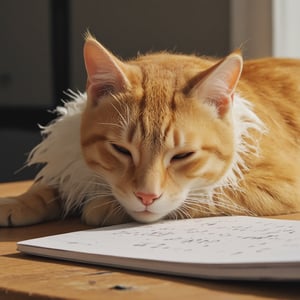 a cat taking a nap on a work table, in the style of BSstyle004