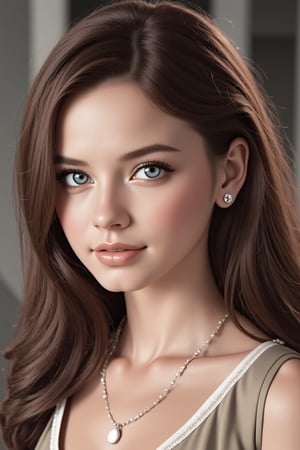 female, solo, piercing, feral, hair, portrait, jewelry, necklace, gem, blue_eyes, looking_at_viewer, mammal, brown_hair, hi_res, eyelashes, ear_piercing, 1:1, ear_ring, digital_media_(artwork), 3d_(artwork), pearl_(gem), ring_piercing, 1girl, earrings, realistic, blue eyes, looking at viewer, brown hair, parted lips