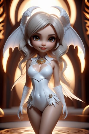An amazing creature, incredibly cute appearance with a hellishly evil soul, in the style of good and evil, demonangel stripcore, white witchcraft, luminosity of background, fallingcore, hyper realistic and hyper detailed, stunning composition, hyper emotional, epic cinematic lighting, 32k UHD resolution, made by daz3d, DamShelma