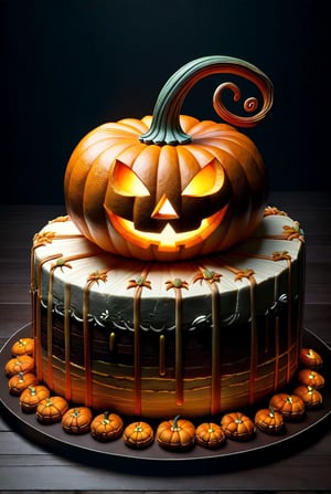 (((Art photography,  masterpiece)))_(((A Jack-o-lantern cake:1.5)))_dark palette, naturalistic colouring, volumetric lighting,  intricately textured and extremely subtle detailed,  detailmaster2,  ultra quality,  pastel art,  fine artwork , epic vision,  deep focus 