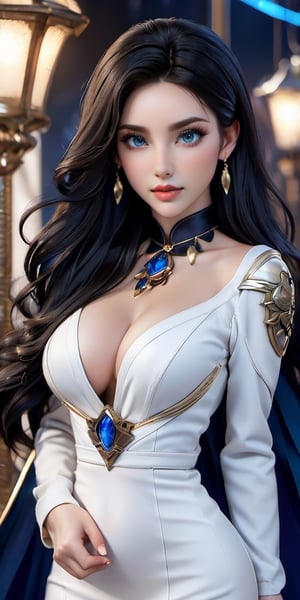 ((Masterpiece)), ((Best Quality)), 8k, high details, ultra-details, Unreal Engine, long black and shiny flowing hair, dark blue galaxy-like eyes, tall and beautiful nose, charming and sexy lips like a goddess Flawless face, well-proportioned white legs, outstanding solemn, elegant and sacred temperament, wearing a pet leash around her neck, tied to a wooden frame, ((Big Breasts: 1.4)), 