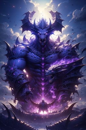 EpicGhost, dragon, cloud, sky, monster, glowing purple