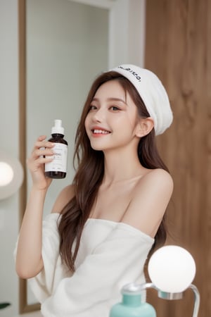 xxmix_girl,cosmetic bottle
commercials,Botol produk perawatan kulit,smile,polaroid,film, white yoga clothes,graininess,smile,In the bathroom,In the bathroom, beautiful vanity,wash hand pose, cotton clouds,3d style,3d toon style,lalalalisa_m