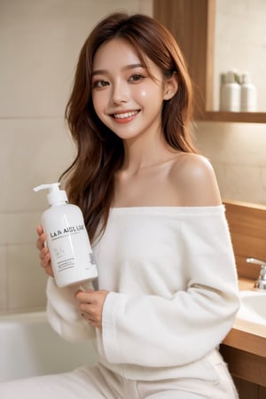 xxmix_girl,cosmetic bottle
commercials,Botol produk perawatan kulit,smile,polaroid,film, white yoga clothes,graininess,smile,In the bathroom,In the bathroom, beautiful vanity,wash hand pose, cotton clouds,3d style,3d toon style,lalalalisa_m