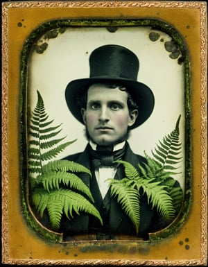 We wouldn’t be all that surprised if there were a knock on the door and it turned out to be an entity cloaked in moss, with a kindly and inquisitive face under a hat made of ferns, who was only stopping by to see us, to know that we’re here, to welcome us and to wish us prosperity and long life, daguerreotype photograph, 120mm lens f/1.0, ornate border, dagtime 