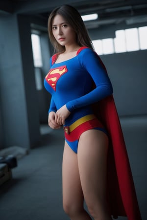 36DD boobs, supergirl, full body photograph with soft light,kaisatsu, watching at camera, berlliana lovell face, wide shoulder, abs expose, b3rli,b3rli,sll,mecha