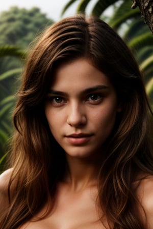 Tarzan's Jane in jungle outfit,(((Photorealistic:1.4))),(((Perfect eyes)))