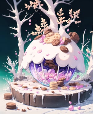 (masterpiece, best quality:1.2), 8k, top quality, candyland, cookie, honey, dress made of candy, jello, plant, playful, expressive, dynamic scene, twisted tree, lollipop, scenery, highly detailed, beautiful, personification, deep depth of field, adorable, cute, (gradients), sweet, shiny, delicious, bloom, volumetric lighting, (fantasy), smooth, extremely detailed,retro artstyle,rha30,Circle,traditional media