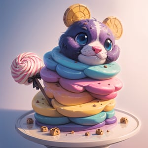 (masterpiece, best quality:1.2), 8k, top quality, cryptids, cookie with a cute face made of candy, in the style of pixar, highly detailed, 3d, beautiful, personification, deep depth of field, adorable, cute, (gradients), sweet, shiny, delicious, bloom, volumetric lighting, (fantasy), candyland, smooth, extremely detailed,cryptids,retro artstyle