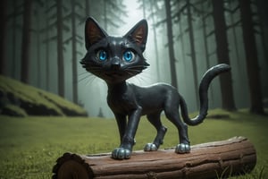 score_9, score_8_up, score_7_up, score_6_up, score_5_up, score_4_up, BREAK ((masterpiece)),  ((best quality)),  ((illustration)),  hyperdetailed, hyperrealistic, photoreal, soothing tones, muted colors,vivid, colorful, extremely detailed black cat, male, whiskers, blue eyes, slit pupils, animal, forest, long shot,  c0raline_style,  (stop motion), fantasy, beautiful detailed deep eyes,  shiny, cinematic lighting, no humans, log, path, sunlight, day,madgod,