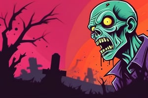 zombie background with bold colours 