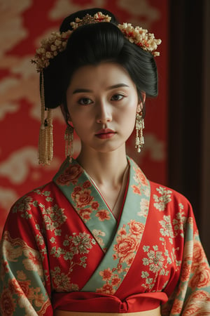 A beautiful Japanese woman, kimono, cinematic, highly details