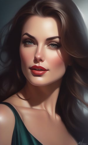 half body portrait of a wonderful woman, erotic sin, by artgerm and Martina Fačková, highly detailed, art by Stanley Artgerm, Charlie Bowater,  oil painting, heavy strokes, paint dripping, classy, delicate, voluptuous, graceful, trendy, sublime, enchanting,very beautiful, excellent, radiant, trendy, splendid, very cute,