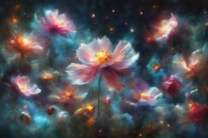 cosmic flowers in space