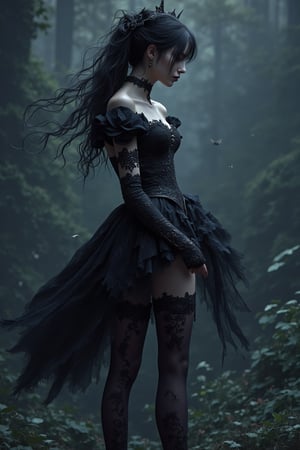 thighhighs, woman , gothic,  fantastic