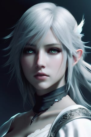 final fantasy,realistic,minimalism style,ghostly beauty,