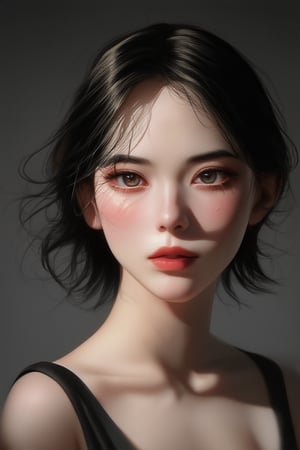 minimalism and simple, 1woman , WLOP art style, fantastic, graphic unreal engine 5, Ghibil Studio, realism