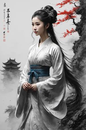 (masterpiece, top quality, best quality,aesthetics:1.2),ultra-detailed,1 girl,long hair,hanfu,chinese dragon,chinese girl
,oil paint