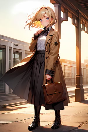 (absurdres,  highres,  ultra detailed,  high resolution: 1.1)
BREAK
1girl,  solo, medium breasts,
BREAK
blonde hair, short hair, skirt, boots,
BREAK
nice hands,  perfect hands,