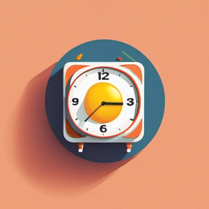 (nobody 1.5), The clock looks like a fried egg, illustration, flat design