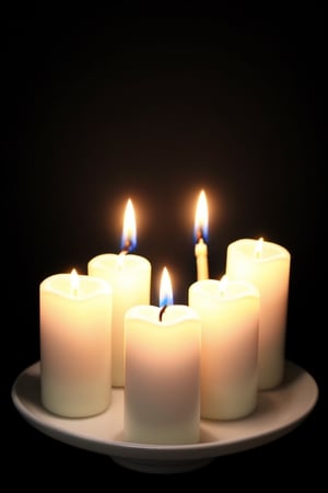 black background filled with white candles