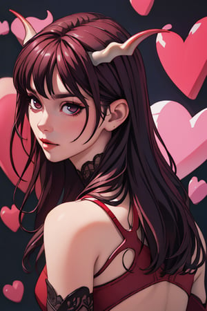 (best quality,masterpiece:1.2),ultra detailed,(photo realistic:1.4),devil wings,lovely_succubus,heart_mark_background,