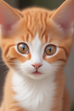 cat, happy, big ears, orange cat, loving eyes, baby