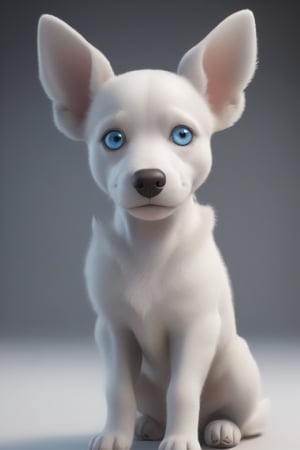 dog, happy, big ears, loving eyes, blue eyes,3d style