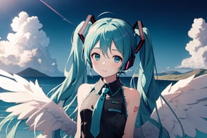 hatsune_miku,sky,wings