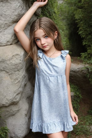 A youthful female tween girl figure, approximately 12 years old, In leichten Textil gehüllt, summer casual wear, daily slutty wear, enthüllt die zaghaft aufkeimende Weiblichkeit, während die sanften Rundungen behutsam betont werden. Peek-a-Boo Dress Photography By David Dubnitskiy