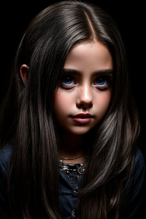 creat a horror szene with a beautiful tween girl